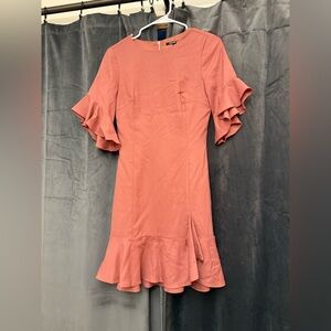 Gianni Bini Erika Flutter Sleeve Ruffle Dress in Rose